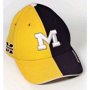 Colosseum Michigan Wolverines Split Color Block M Logo Baseball Cap Hat